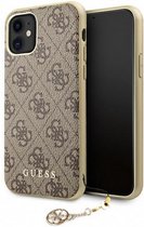 Guess 4G Charms Back Case - Geschikt voor Apple iPhone 11/XR (6.1") - Bruin