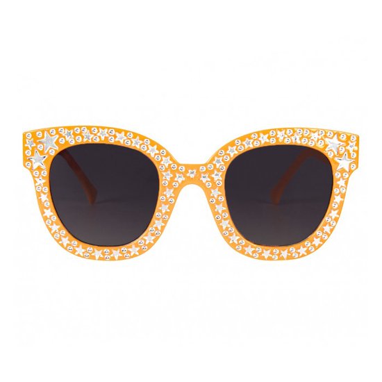 Zonnebril met steentjes - Festival bril - Rave bril - Glasses - Koningsdag accessoires - Oranje