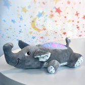 Projecteur Éléphant Étoiles - Ciel étoilé apaisant avec 13 chansons - 30 x 21 x 11 cm - Polyester & ABS - Siècle des Lumières - Lampe de nuit apaisante pour bébé - MikaMax Elephant Étoiles