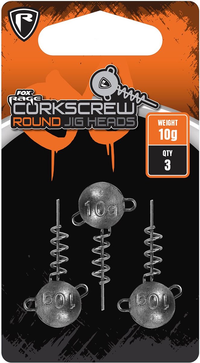 Fox Rage Corkscrew Round Jig Heads (3 pcs) - Maat : 5g van Fox Rage — afbeelding 2