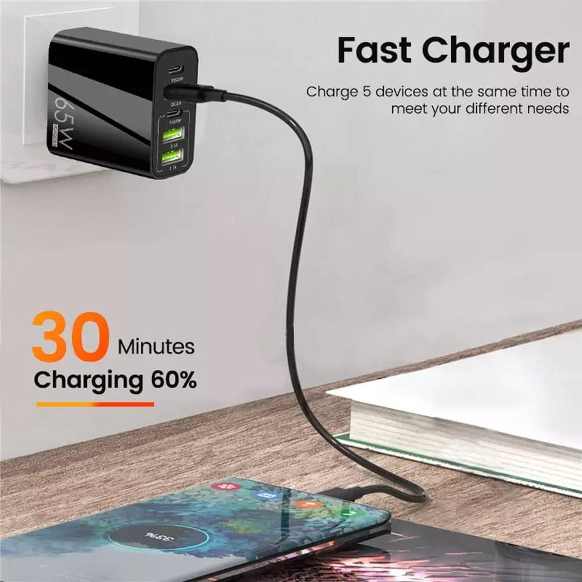 1 x Charger USB C 65W, Fast Charger USB C 1 x Charger USB C 65W, Fast Charger USB C