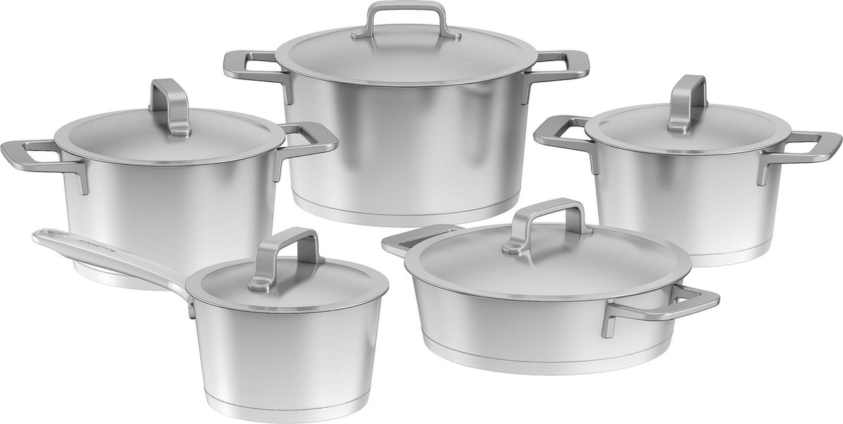 DiNA 10-delige kookpottenset Meta - Metaal - PFAS-vrij