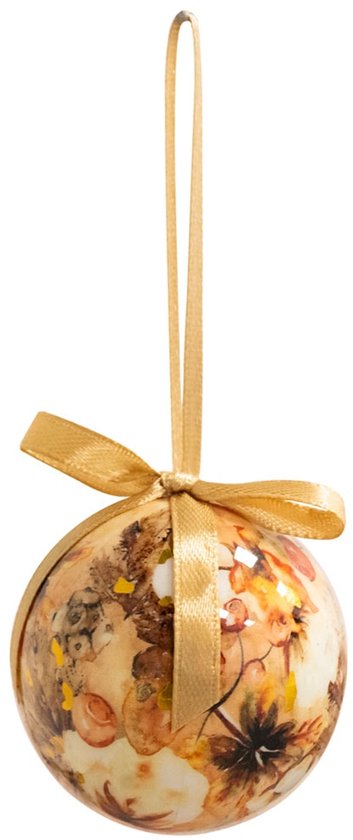 TS Collection - Kerstbal Cotton cream - Los - Metaal & Epoxy - Exclusieve woonitems voor binnen - Handgemaakt - Unieke print - Designed by Lammie
