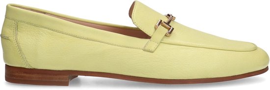 Sacha - Dames - Gele leren loafers met goudkleurige chain - Maat 41
