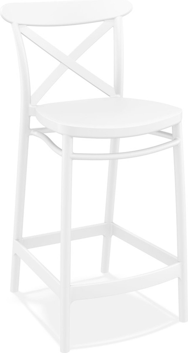 Goedkoopste Alterego - BERLIOZ - Middelhoge snackkruk - Wit - 50x45x96 cm