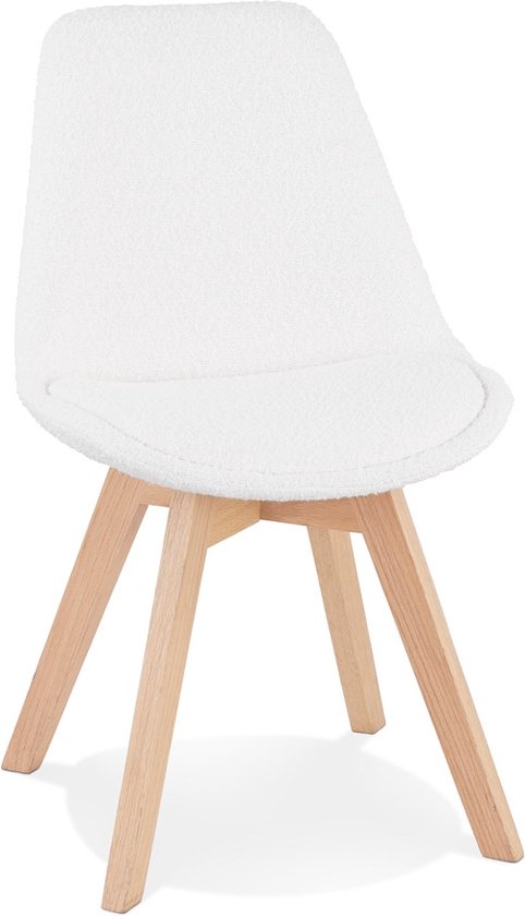 Alterego Scandinavische design stoel 'LINETTE' van witte badstof