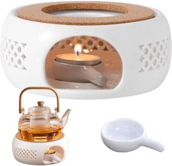 Chauffe-Théière Bougeoir Acier Inoxydable 430 - Maintien Au Chaud Thé, Café, Eau - Anti-Goutte Et Stable