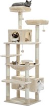 L.N. Store® Grote Krabpaal Voor Katten - Krabpaal - Kattenmand - Kattentoren - Katten Meubel - Katten Speelgoed - Beige - 43x53x184cm