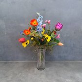 Seta Fiori - Zijden Bloemen - Voorjaar - Kunstboeket - 18 stelen - Veld boeket - Plukboeket - Multicolor -