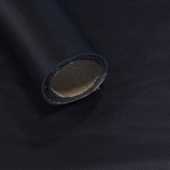 IVOL Wandbekleding Zelfklevend PU-leer - Zwart – 140 cm Breedte - Per strekkende Meter - Leerreparatie