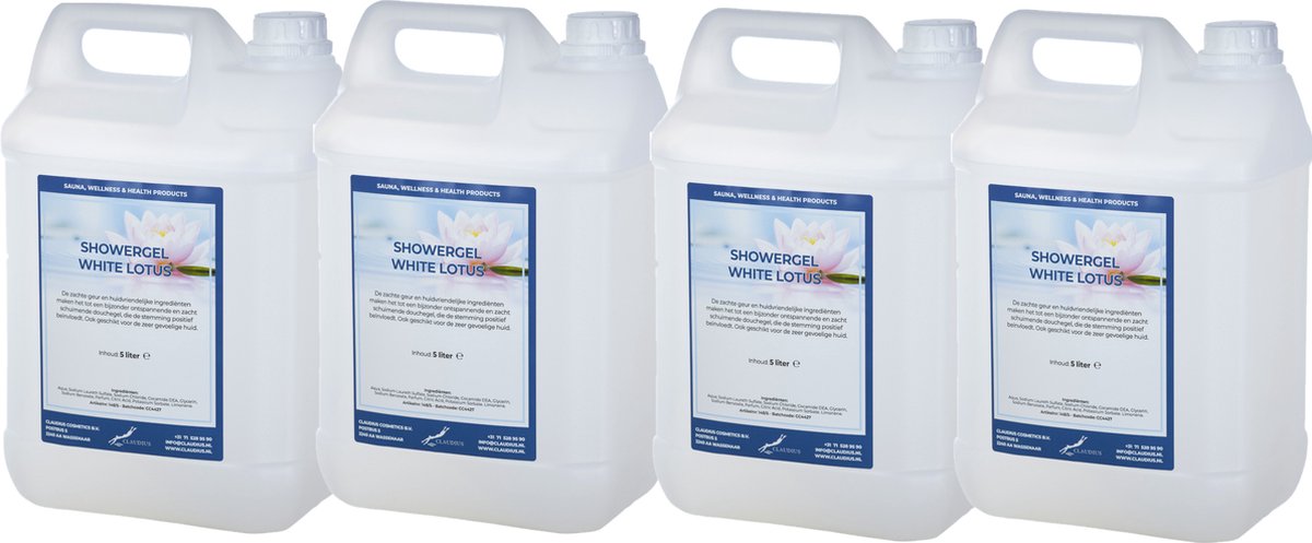 Goedkoopste Douchegel White Lotus 5 liter - set van 4 stuks - Showergel