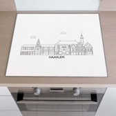 Inductiebeschermer City skyline - Haarlem | 89.6 x 51.6 cm | Keukendecoratie | Bescherm mat | Inductie afdekplaat