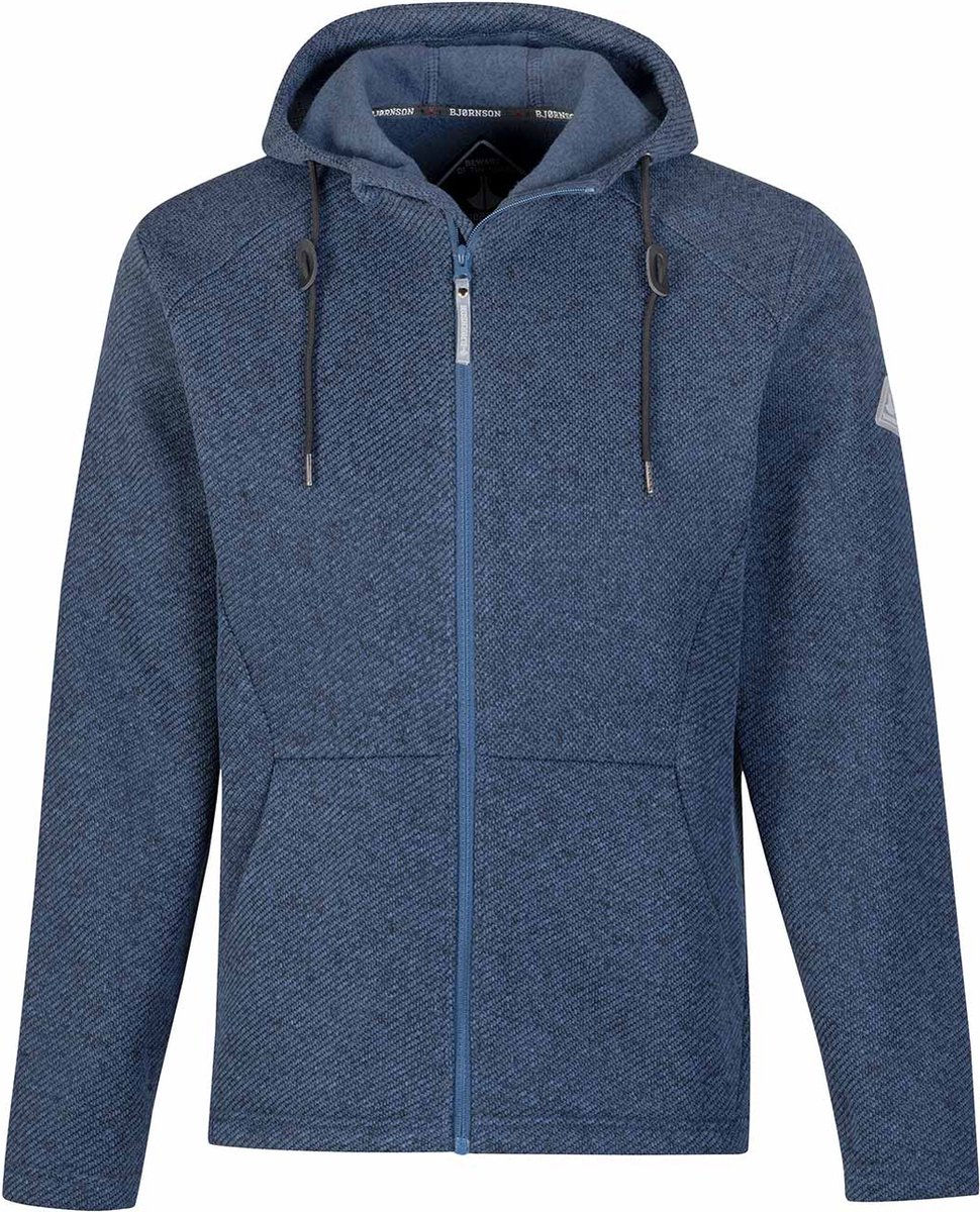 BJØRNSON Jesper Gebreid Vest Heren 4 Seizoenen Capuchon 2XL Blauw