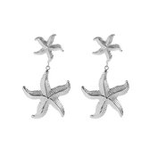 Zeester Oorbellen - Zilverkleurig | 3,4 x 5 cm | Bijoux / Staal | Fashion Favorite