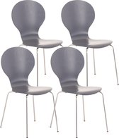 Clp Diego - Lot de 4 chaises empilables - Gris
