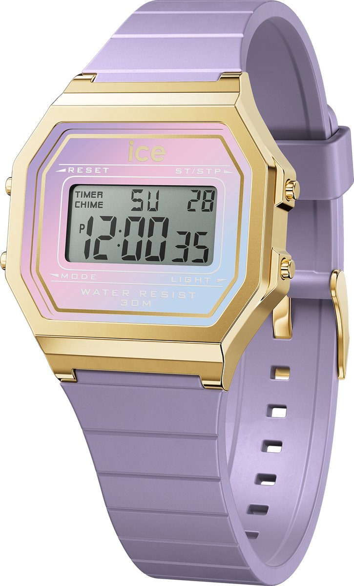 Ice Watch Ice Digit Retro - Purple Delight 022721 Horloge - Siliconen - Paars - Ø 33 mm