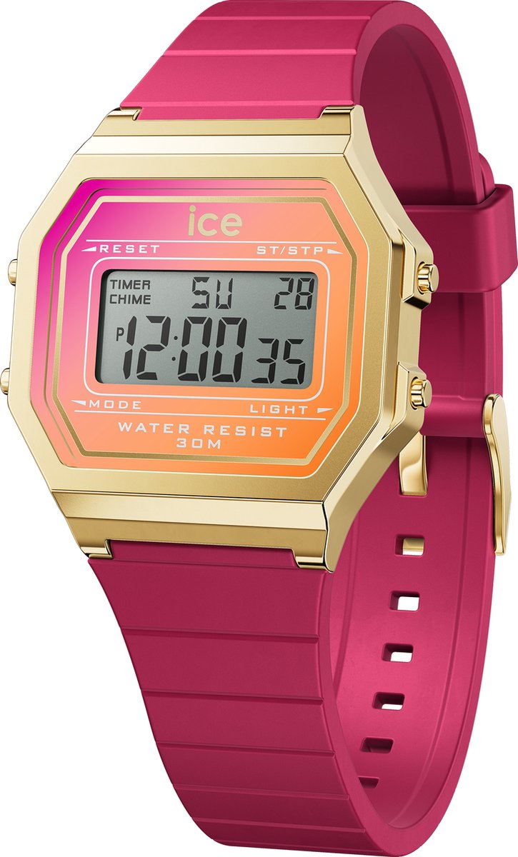 Ice Watch Ice Digit Retro - Fuchsia Sunkissed 022719 Horloge - Siliconen - Roze - Ø 33 mm