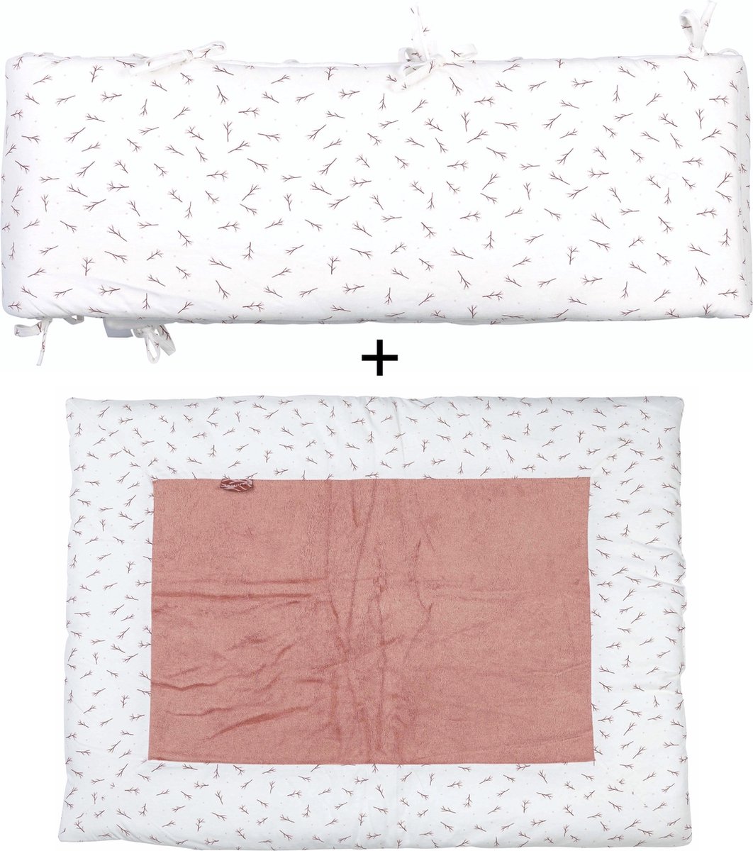 Pericles Blush - Boxbumper met ligger - Parkomtrek met legger - Textielset voor box / park