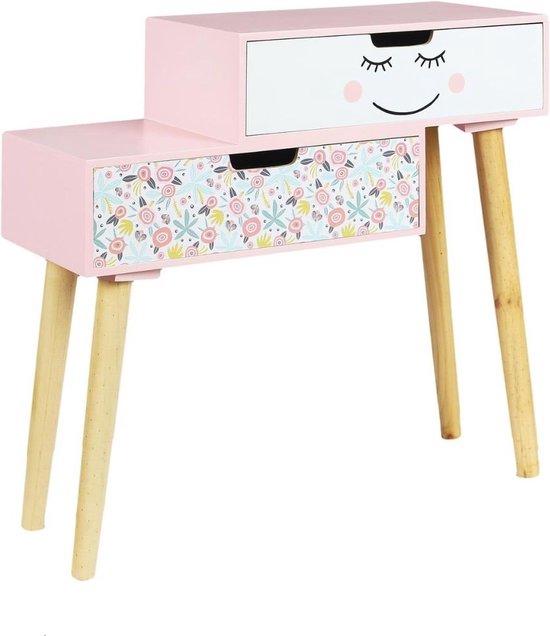 Home Deco Kids - kinder nachtkastje - roze & bloemen