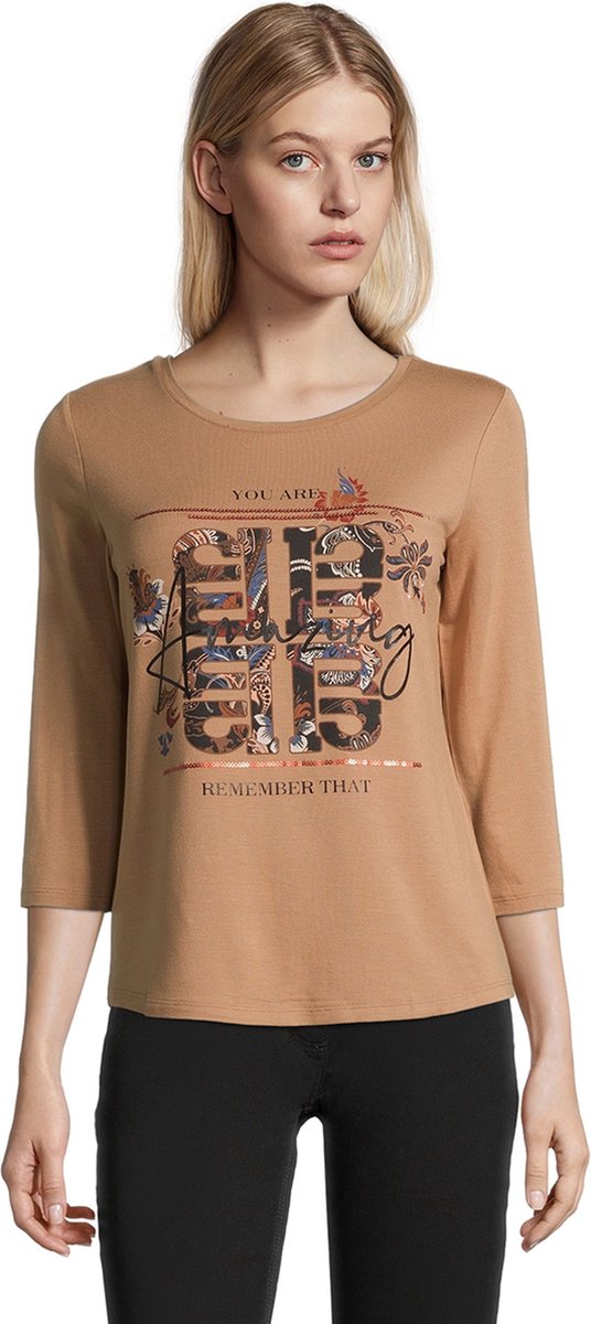 BETTY BARCLAY - T-shirt - Maat 42 - Vrouwen - 9840 Camel/Red -