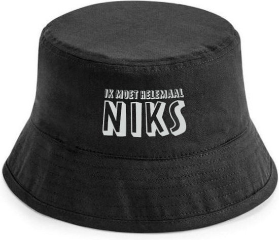 Foto: Ik moet helemaal niks bucket hat heren bucket hat dames festival accessoires vissershoedje bucket hat zwart bucket hoed vissershoedje heren vissershoedje dames bucket hat man bucket hat vrouw festival outfit