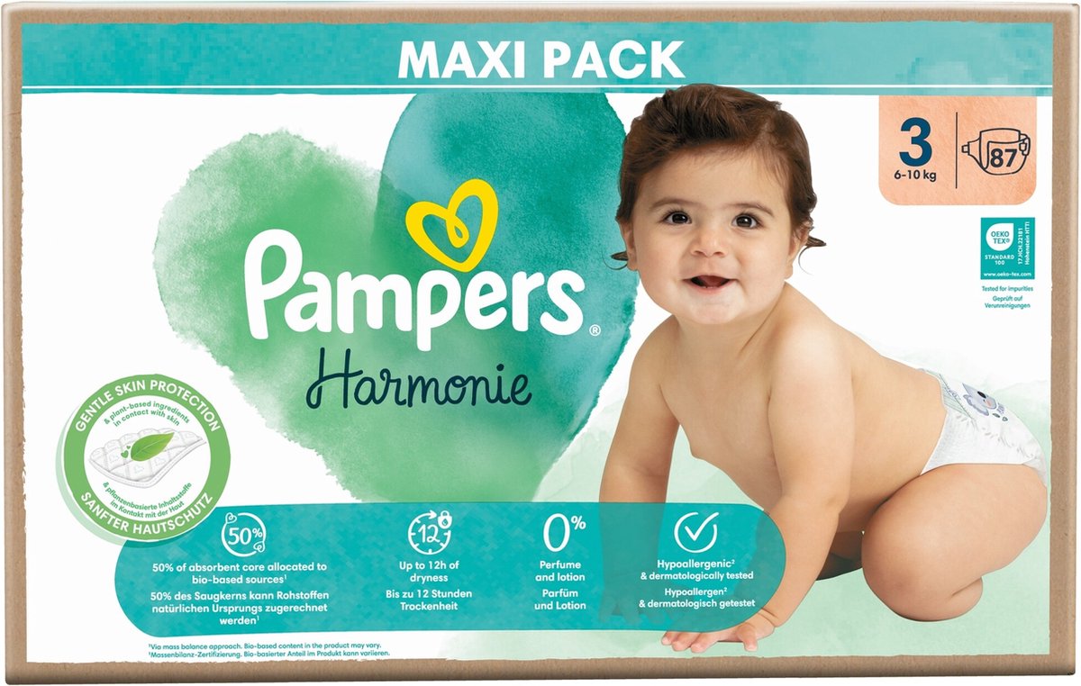 Pampers Harmonie Luiers Maat 3 (6-10kg) 87 stuks