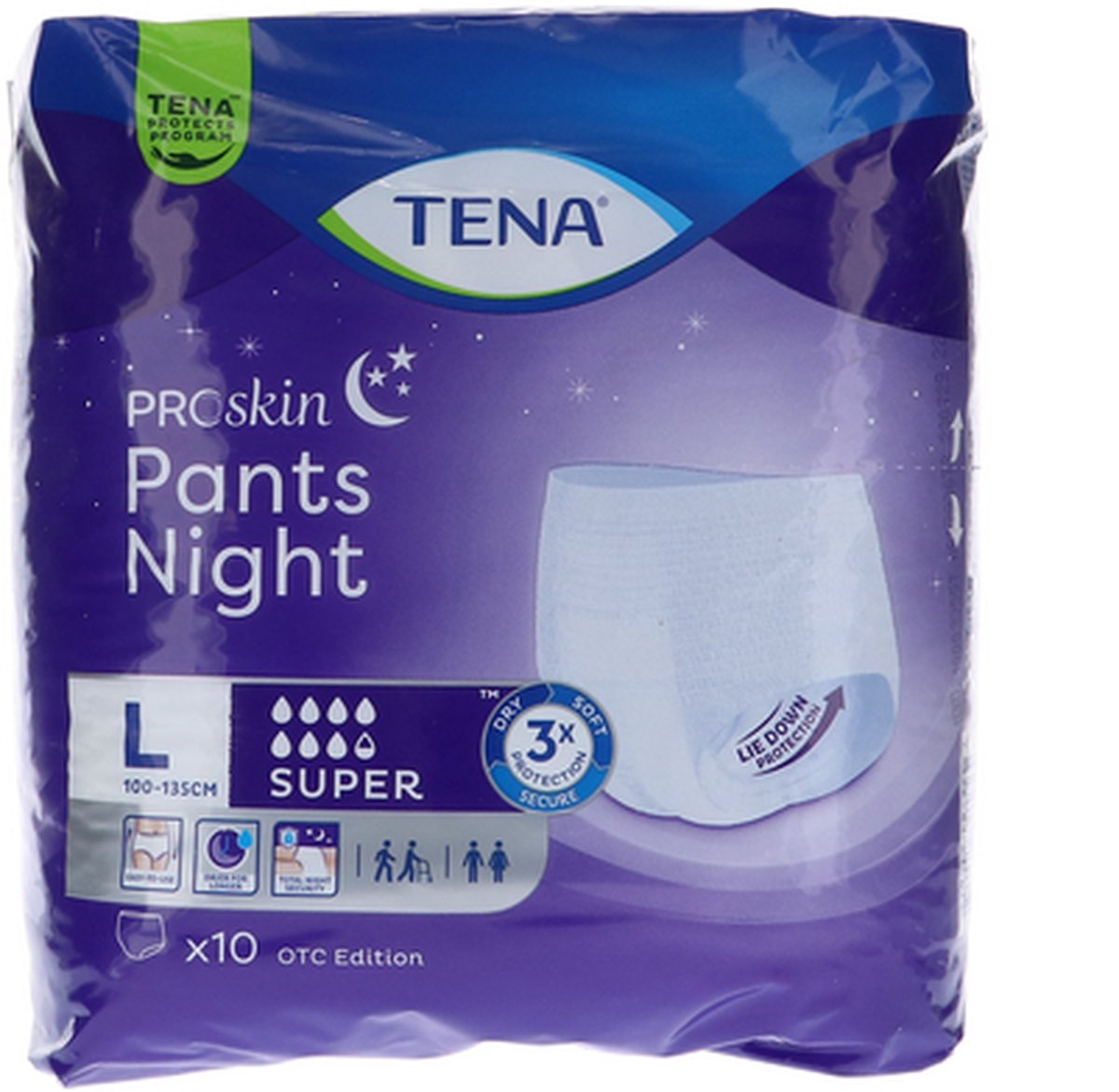 TENA Proskin Pants Night Super - Large- 10 x 10 stuks voordeelverpakking