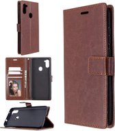 Bookcase Geschikt voor: Samsung Galaxy M11 - Bruin - portemonnee hoesje