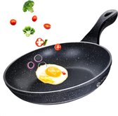 Pan 24 cm braadpan, inductie, gecoate pan met antiaanbaklaag, geschikt voor alle warmtebronnen, 24 cm