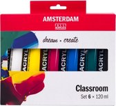 Kit éducatif de peinture acrylique standard d' Amsterdam 6 x 120 ml