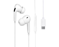 Nuvance Oortjes met Draad - USB-C Aansluiting - Oordopjes met Draad - In-Ear Oortjes met Draad en Microfoon - Wit