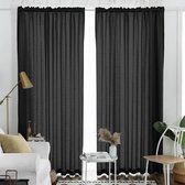 Gordijnen zwart transparant linnen look voile gordijnen voor woonkamer slaapkamer set van 2 245x140cm