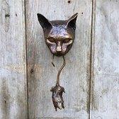 Deurklopper - kat - muis - deurversiering - hars - 23 x 8 x 3 cm