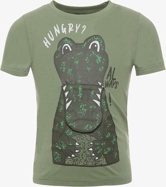 TwoDay jongens T-shirt met krokodil groen - Maat 98/104