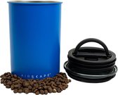 Airscape roestvrijstalen koffieblik | voedselopslagcontainer | Gepatenteerd luchtdicht deksel | Knijp overtollige lucht eruit, behoud de versheid van het voedsel (Medium, Matblauw)
