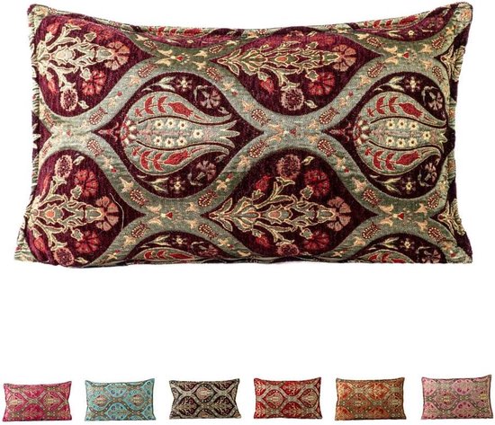 CADETIA - Sierkussen set van 2 - Bordeauxrood - 45 x 45 cm - Katoen | Leen Bakker