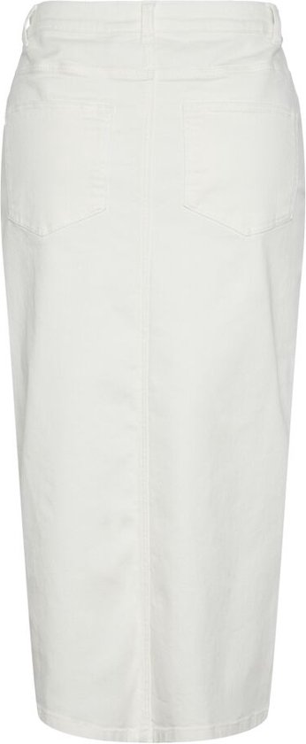 Pieces Pcjessie Hw Denim Midi Skirt Bright White WIT XL