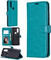 Bookcase Geschikt voor: Motorola Moto G8 Plus - Turquoise - portemonnee hoesje