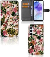 GSM Hoesje Geschikt voor Samsung Galaxy A55 Fotohoesje ontwerpen Flowers