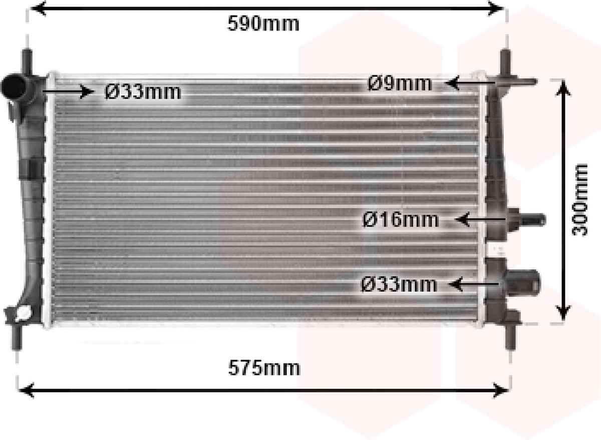 Van Wezel - RADIATOR VOOR FORD FIESTA IV 1995-1999 1098809