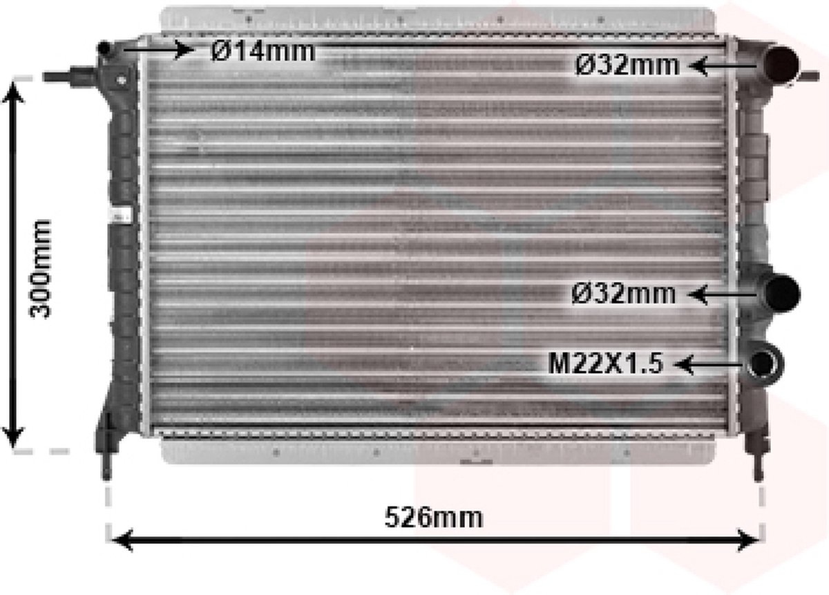 Van Wezel - RADIATOR VOOR RENAULT 25 1989-1995 7700757854
