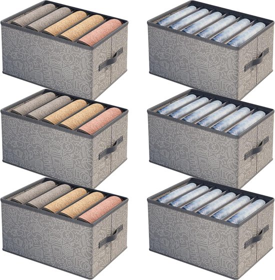 6 stuks kastorganizer kledingkast opvouwbare opbergdozen gemaakt van niet-geweven stof 6 stuks kastorganizer kledingkast opvouwbare opbergdozen gemaakt van niet-geweven stof