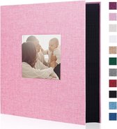 Fotoalbum 10 x 15 400 linnen album slip in voor familie trouwdag album boek Holds 400 verticaal 10 x 15 cm foto's roze