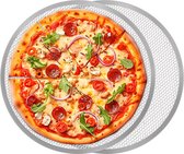 ronde pizzaplaat van 38 cm [2 stuks] - Restaurantkwaliteit, snel bakken, gelijkmatige warmteverdeling - aluminiumlegering, naadloze rand - antiaanbaklaag, roest- en BPA-vrij, ovenbestendig