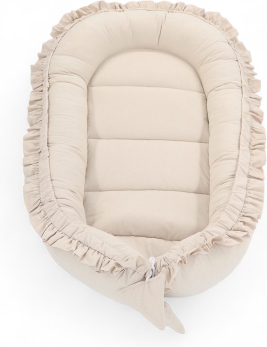 Babynestje - FRILL - Babynest SET met kussen - Beige