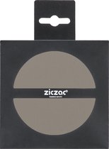 ZICZAC - Sous verre TOGO - SET/12 - Faux cuir - double face, facile à nettoyer, antidérapant - Rond - Diamètre 10 cm - Taupe