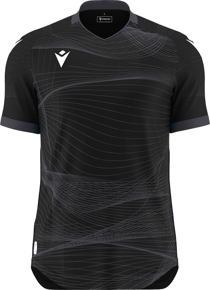 Macron Wyvern Eco Shirt Korte Mouw Heren - Zwart / Antraciet | Maat: S