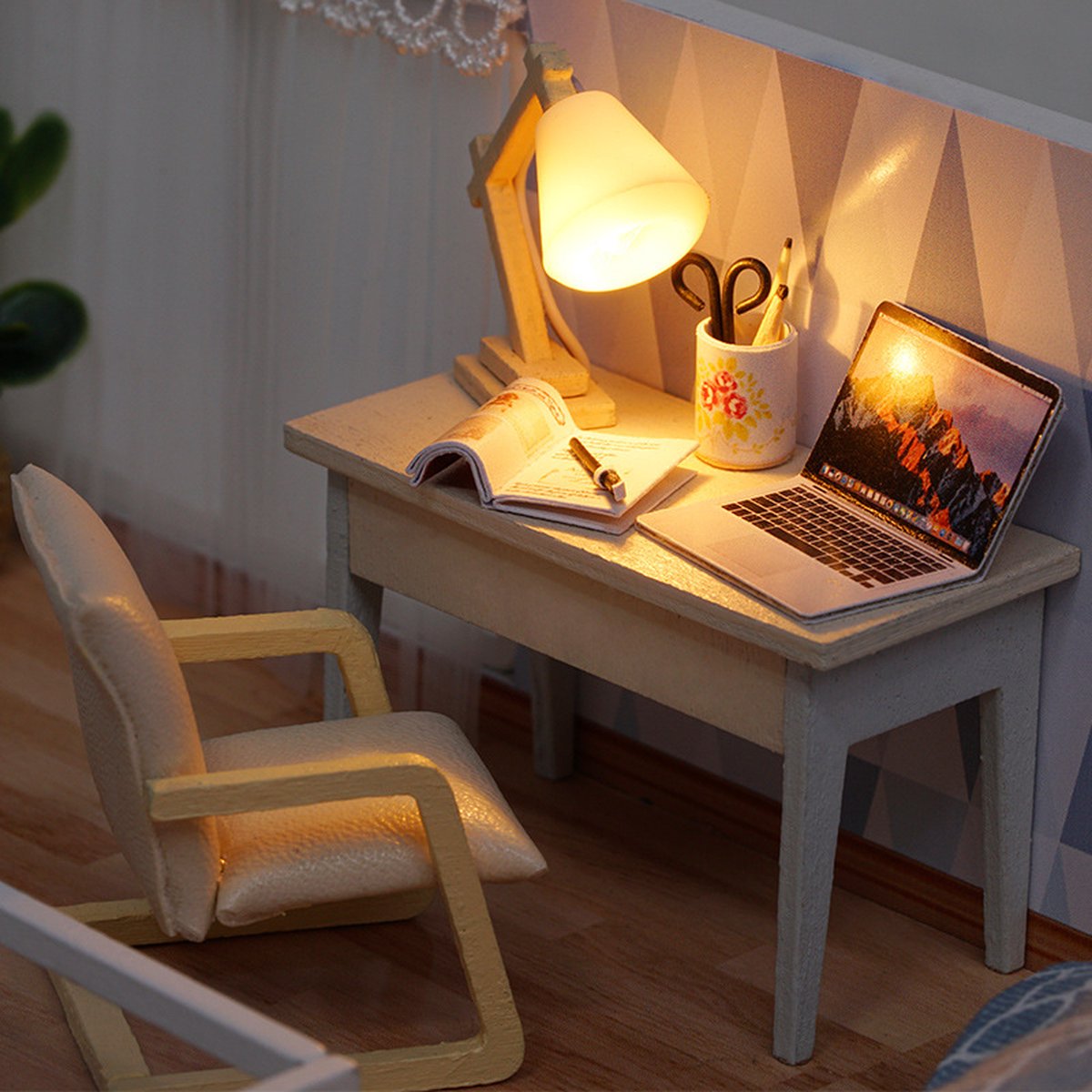 3D houten puzzel, huis voor volwassenen, met ledverlichting