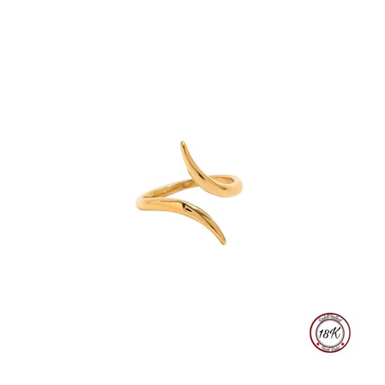 Soraro High End Geometrische Ring | 18K Goldplated | Goudkleurig | Elegante Ring | Dames Ring | Klemring | Vrouwen Cadeau | Moederdag | Moederdag cadeau