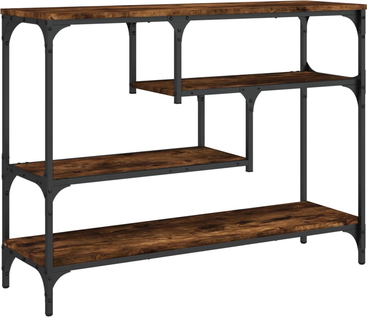 vidaXL Wandtafel - 100x30x75 - cm - bewerkt - hout - gerookt - eikenkleurig Gerookt eiken